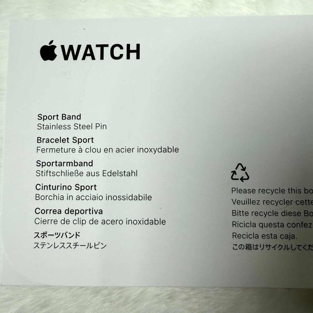 NEW Genuine OEM Apple Smartwatch Silicone Light Blush Sport Band 42mm Small Med - Picture 5 of 7